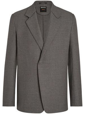 Zegna concealed front-fastening wool blazer - Grey