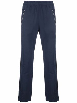 Zegna contrast-trim slim-fit track pants - Blue