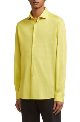 ZEGNA Cotton Button-Up Shirt in Yellow