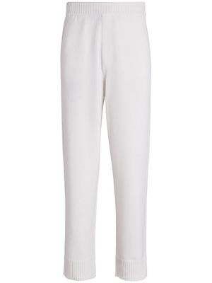Zegna cotton-cashmere knitted track pants - White