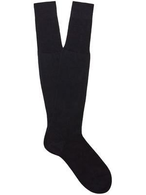 Zegna cotton knee-high socks - Blue