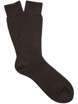 Zegna cotton mid-calf socks - Brown