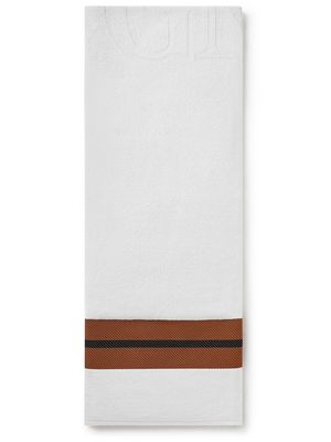 Zegna cotton striped beach towel - White