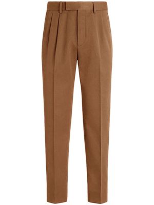 Zegna cotton-wool tailored trousers - Brown