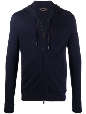 Zegna cotton zip hoodie - Blue