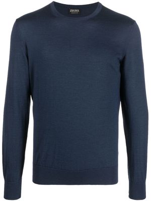 Zegna crew-neck cashmere jumper - Blue