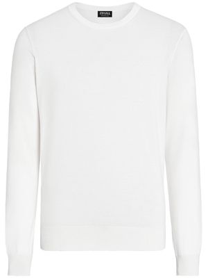 Zegna crew-neck cashmere jumper - White