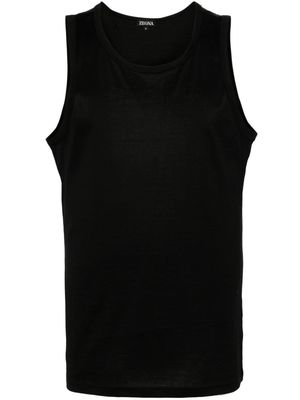 Zegna crew-neck cotton tank top - Black