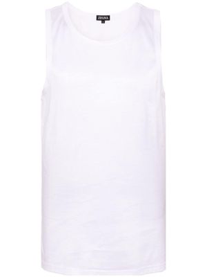 Zegna crew-neck cotton tank top - White