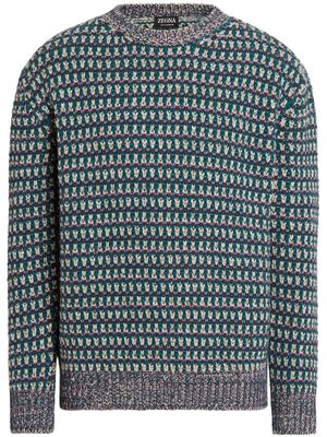 Zegna crew-neck knitted jumper - Green