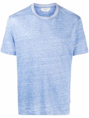 Zegna crew-neck linen T-shirt - Blue