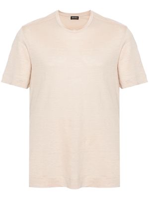 Zegna crew-neck linen T-shirt - Neutrals