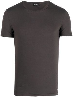 Zegna crew neck short-sleeved T-shirt - Grey