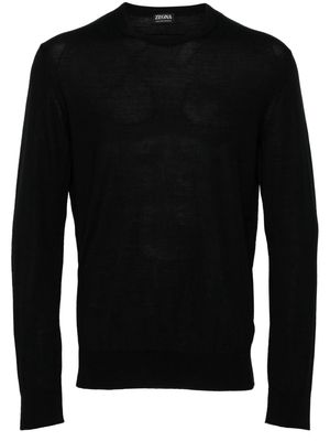 Zegna crew-neck wool jumper - Black