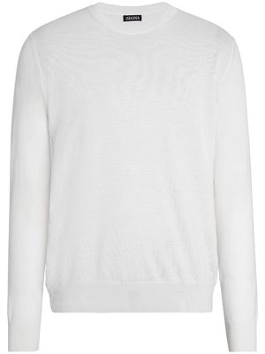 Zegna crewneck silk-blend sweatshirt - White