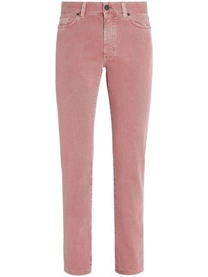 Zegna delavé-effect slim-fit jeans - Pink