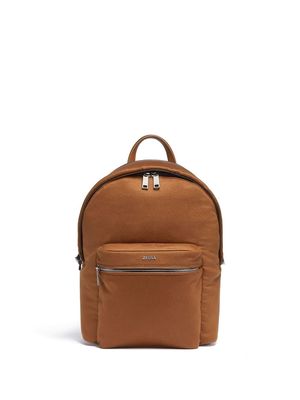 Zegna double-zip cashmere backpack - Brown