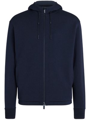 Zegna drawstring-fastening hooded jacket - Blue