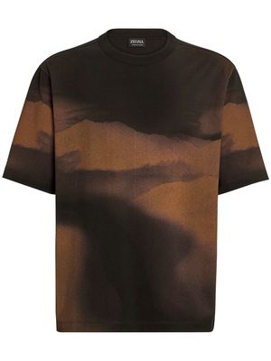 Zegna dunes-print cotton T-shirt - Black