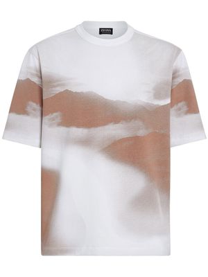 Zegna dunes-print cotton T-shirt - White
