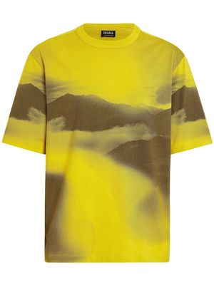 Zegna dunes-print cotton T-shirt - Yellow