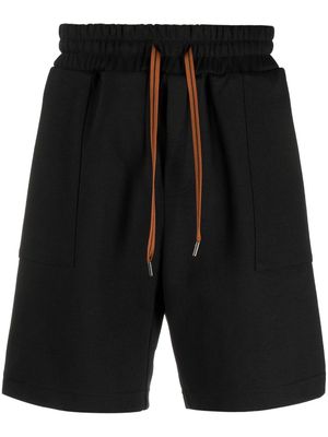 Zegna elasticated-waistband cotton shorts - Black