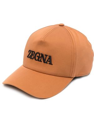 Zegna embroidered-logo baseball cap - Brown