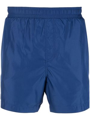 Zegna embroidered-logo detail swim shorts - Blue