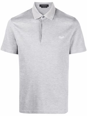 Zegna embroidered logo polo shirt - Grey