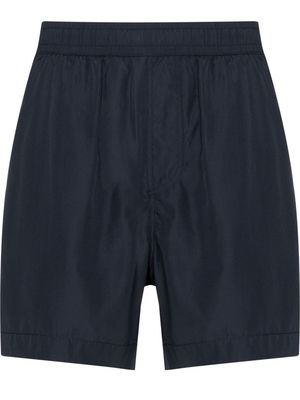 Zegna embroidered-logo swimming shorts - Blue