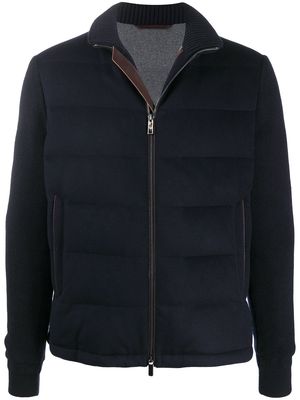 Zegna feather-down padded jacket - Blue