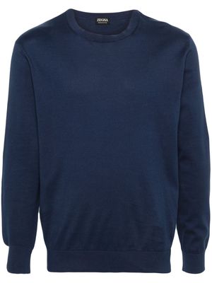 Zegna fine-knit cotton jumper - Blue