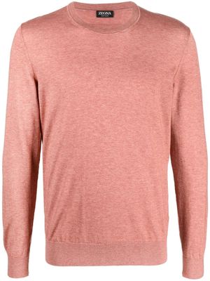 Zegna fine-knit crew neck sweatshirt - Pink