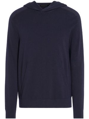 Zegna fine-knit wool hoodie - Blue