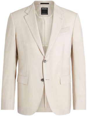 Zegna fitted single-breasted blazer - White