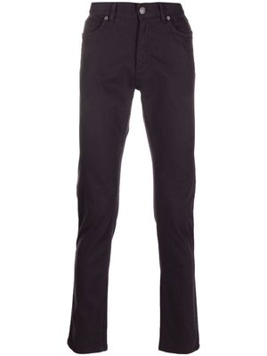 Zegna five-pocket logo-tag straight-leg trousers - Purple