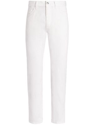 Zegna garment dyed slim cut jeans - White