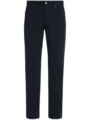 Zegna garment-dyed tapered jeans - Blue