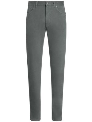 Zegna garment-dyed tapered jeans - Grey