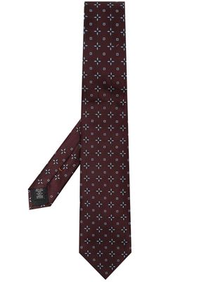 Zegna geometric-print silk tie - Red