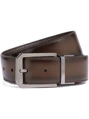 Zegna grained leather reversible belt - Brown