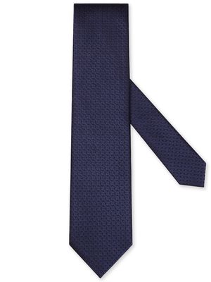 Zegna graphic-print silk tie - BL1 DARK BLUE