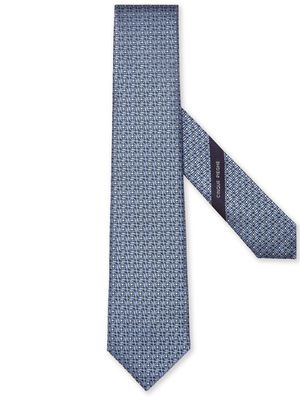 Zegna graphic-print silk tie - BL3 LIGHT BLUE