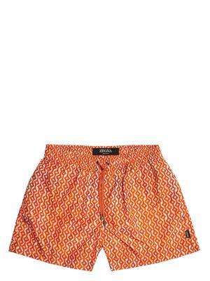 Zegna graphic-print swim shorts - Red