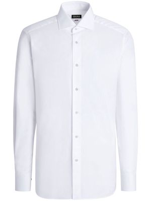 Zegna herringbone-pattern tailored shirt - White
