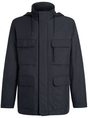 Zegna high-neck field jacket - Blue