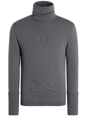 Zegna high-neck fine-knit wool sweater - Grey
