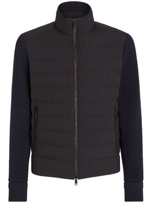 Zegna high-neck zip-up padded jacket - Black
