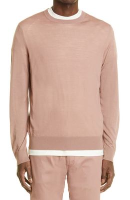 ZEGNA High Performance™ Merino Wool Crewneck Sweater in Pink