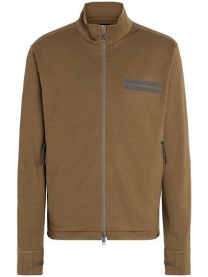 Zegna High Performance™ wool zipped sweatshirt - Brown